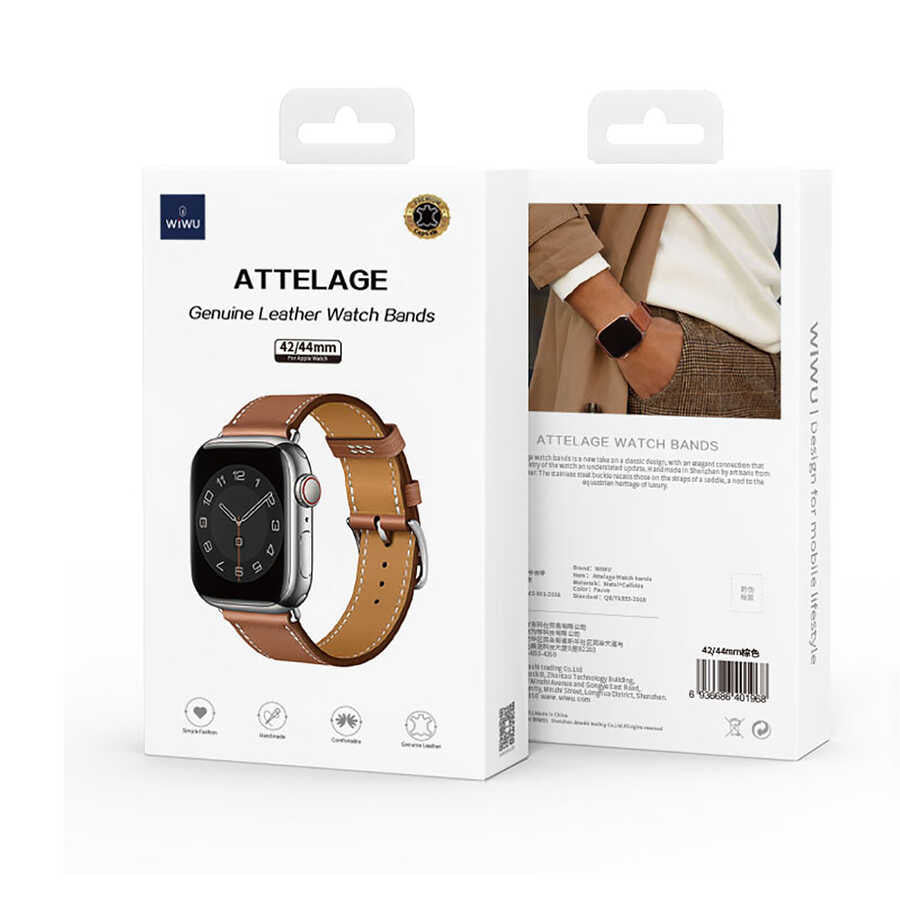 Watch 42mm Wiwu Attleage Watchband Hakiki Deri Kordon - 4 Watch 42mm Wiwu Attleage Watchband Hakiki Deri Kordon - 4